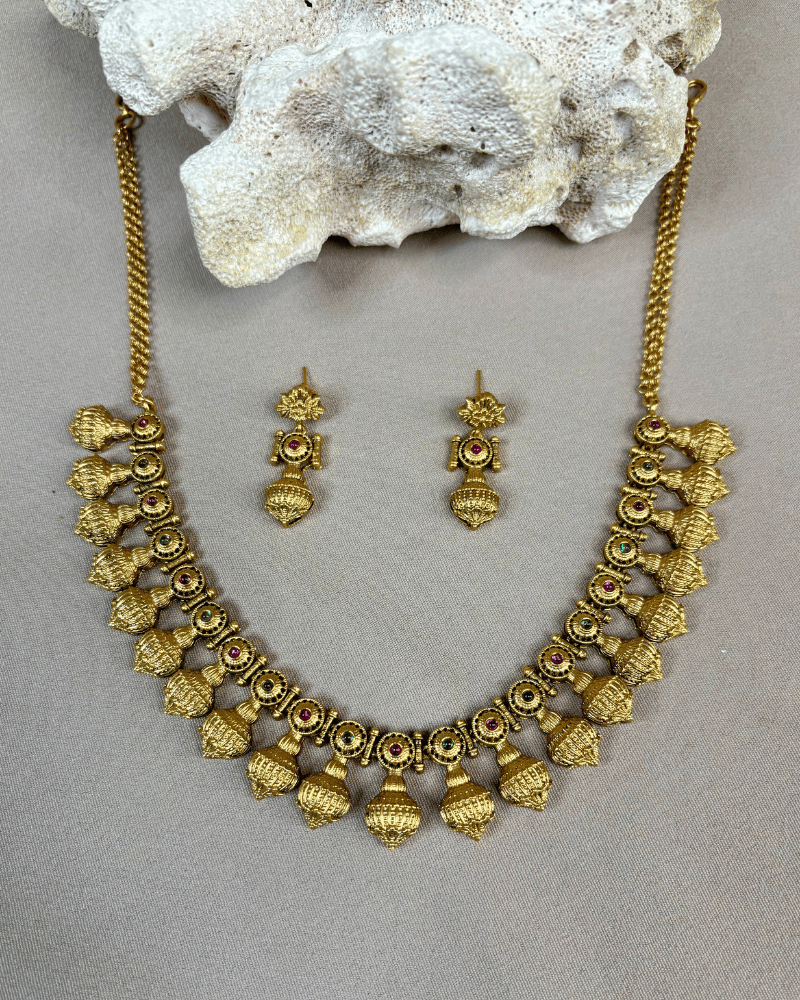 Shringarika Golden Drop Necklace | 18K Gold Plating