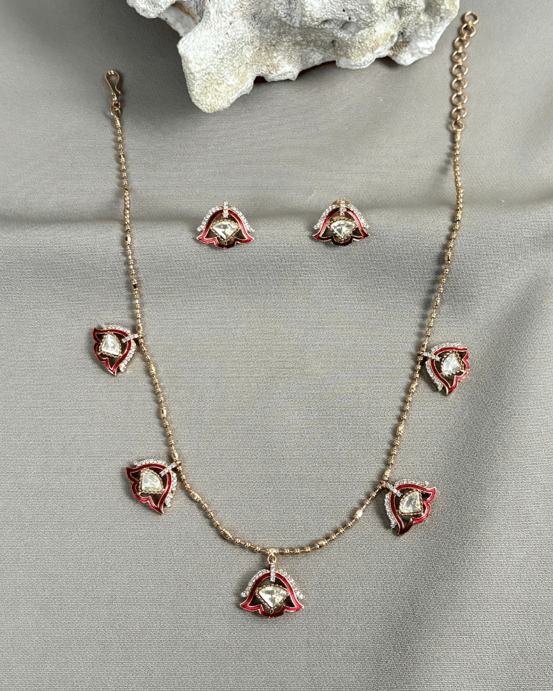 Lotus Glow Polki Necklace