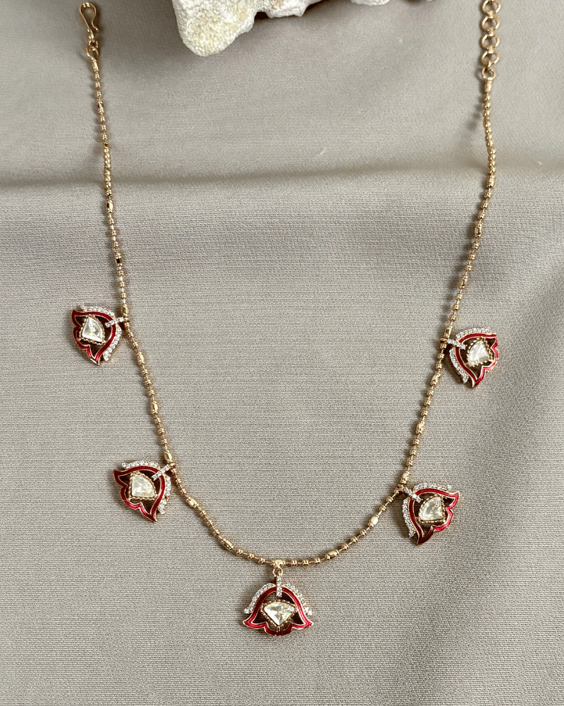 Lotus Glow Polki Necklace