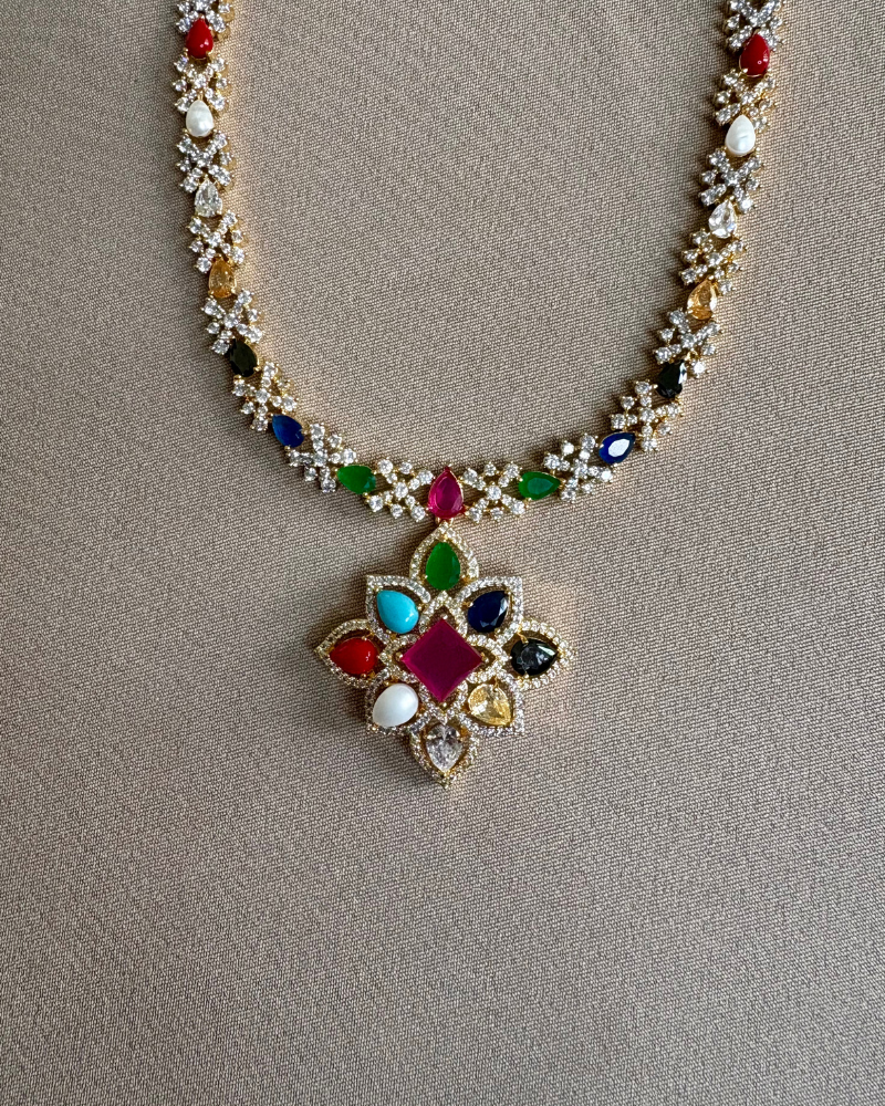 Multi Colour Diamond Necklace