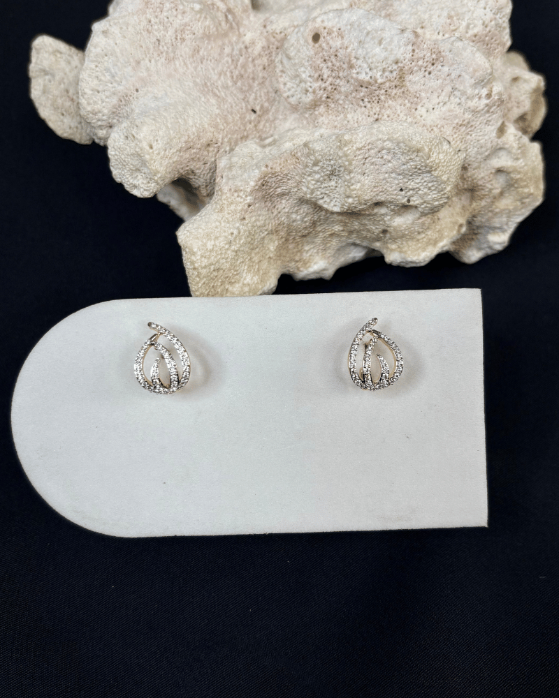 Diamond Breeze Studs | 18K Gold Plating