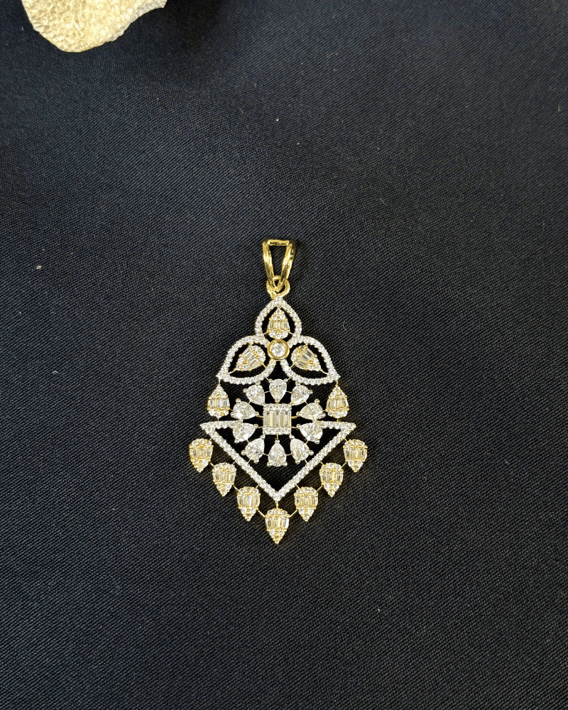 Kiyana Diamond Drop Pendant Set | 18K Gold Plating