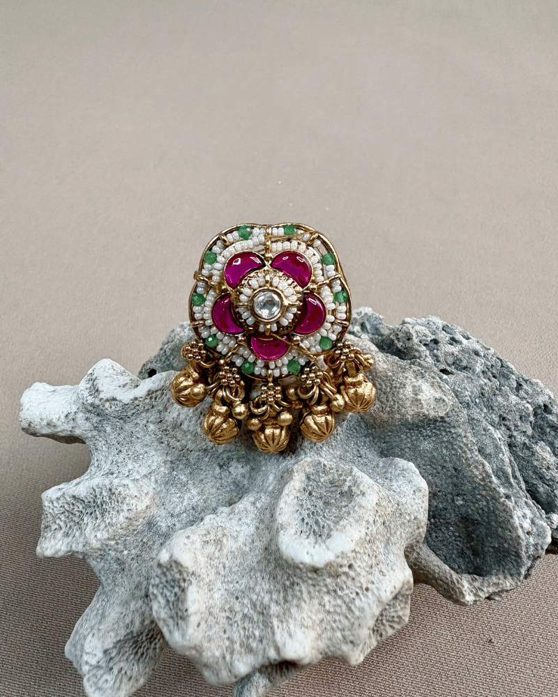 Suhani Gold Traditional Ring | Adjustable