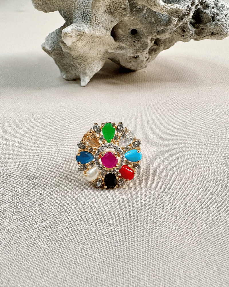 Navratna Royale Ring | Adjustable Size