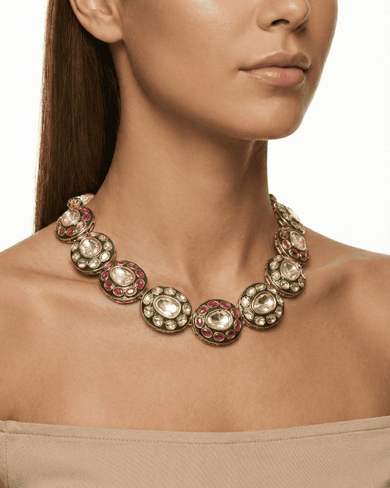 Nimisha Polki Necklace | Maang Tikka Set