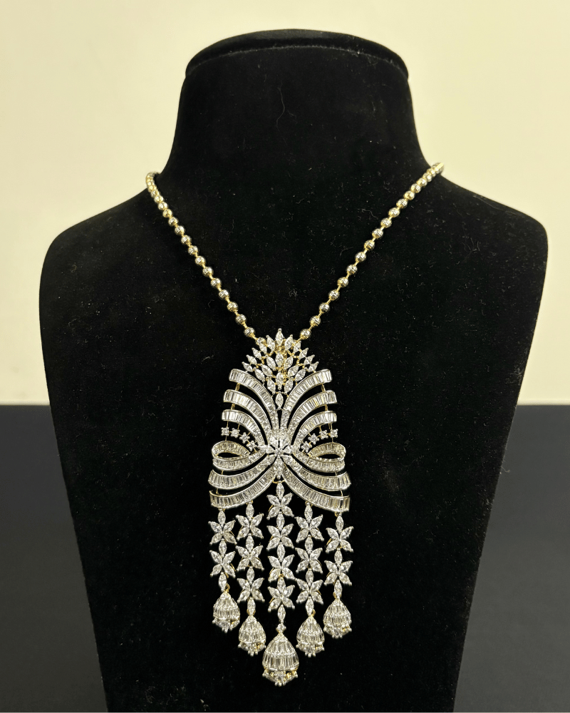 Imperial Diamond Drop Pendant Set | Screw Back | Big Size