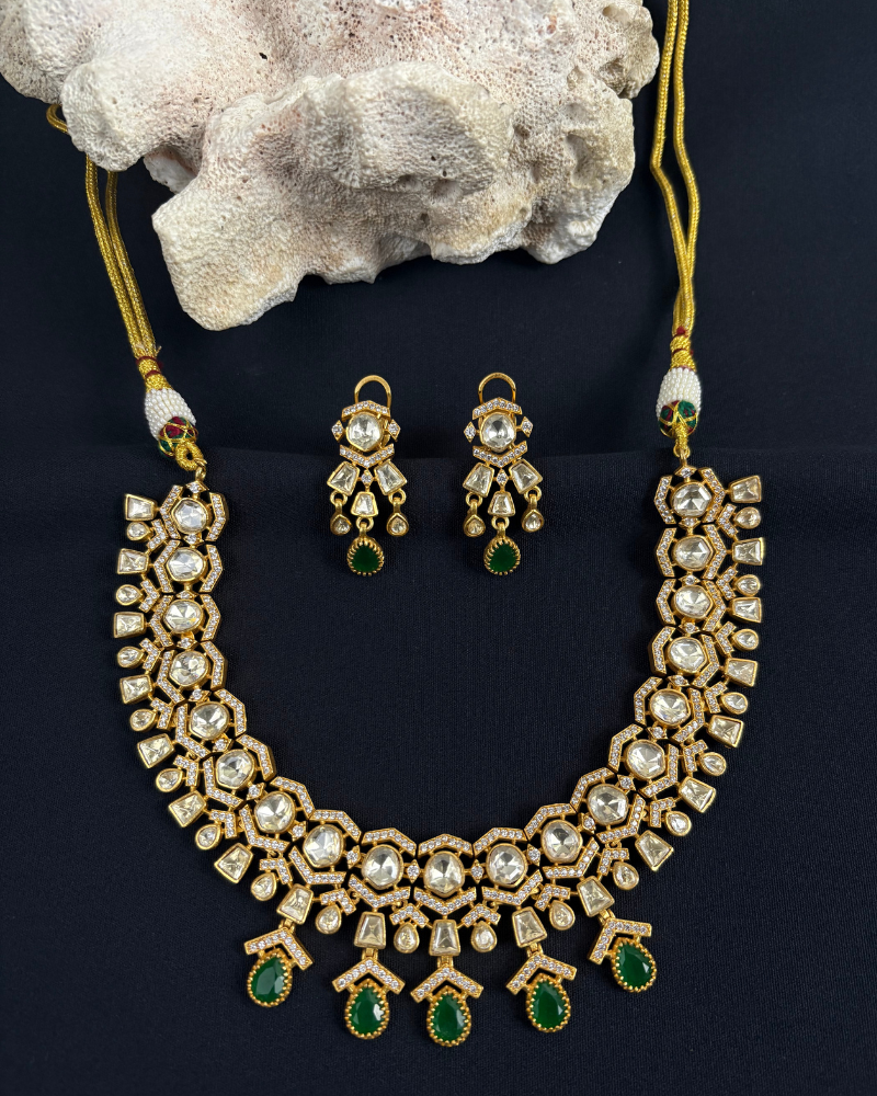 Noorvika Emerald Drop Moissanite Necklace