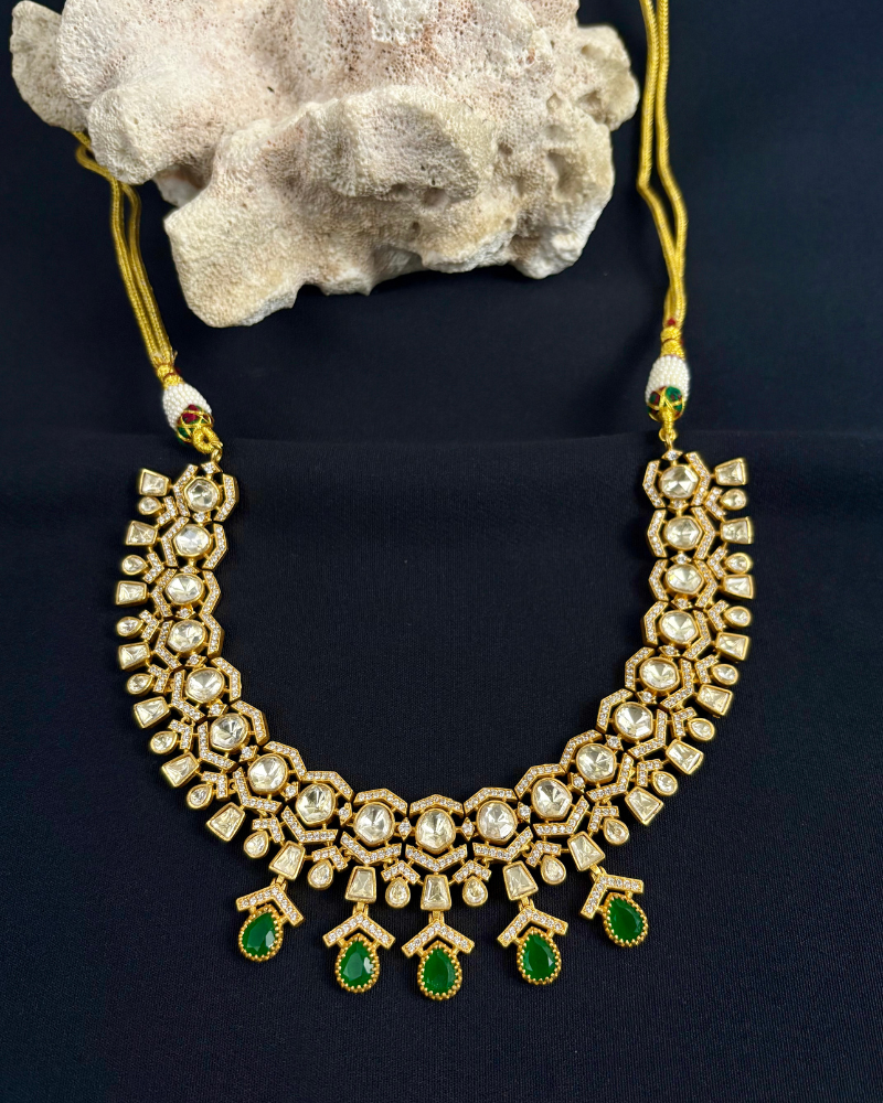 Noorvika Emerald Drop Moissanite Necklace