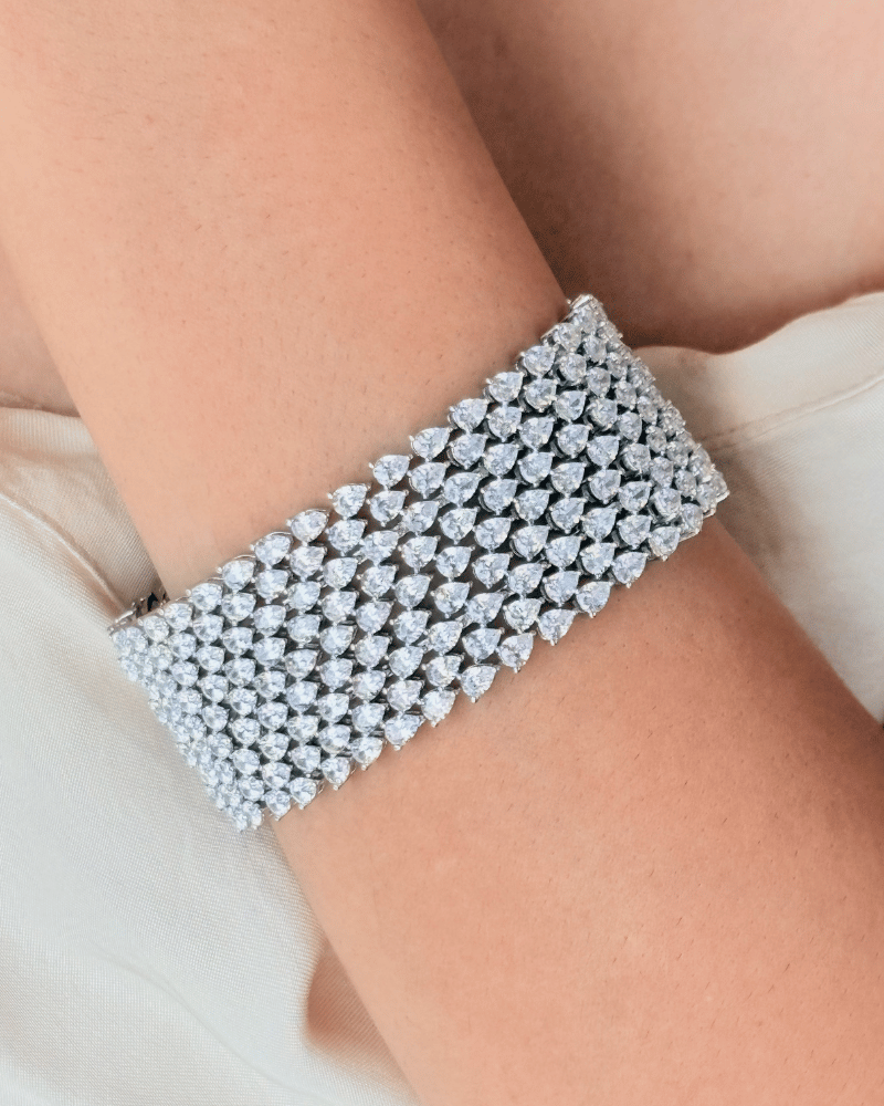 Crystal Garland Bracelet | Openable | Rhodium Plating