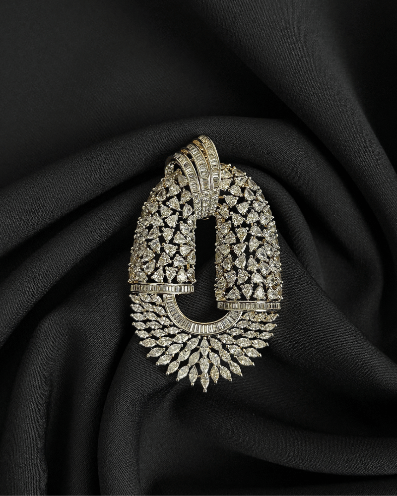 The Infinity Curve Diamond Pendant | Big Size | Screw Back