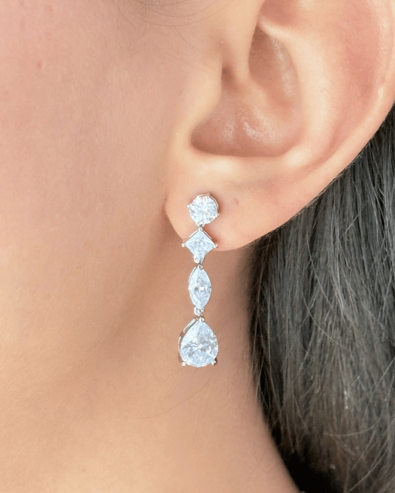 Alina Prestige Crystal Necklace | Rhodium Plating