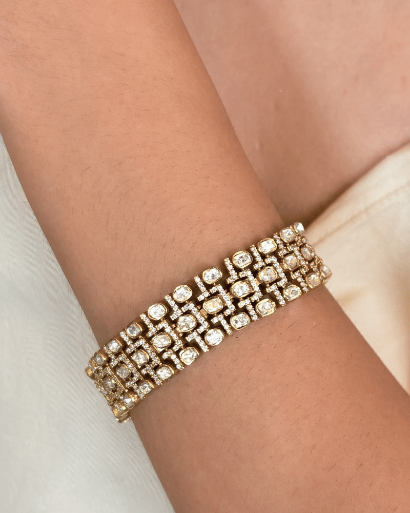 Moissanite Garland Bracelet | Openable | 18K Gold Plating