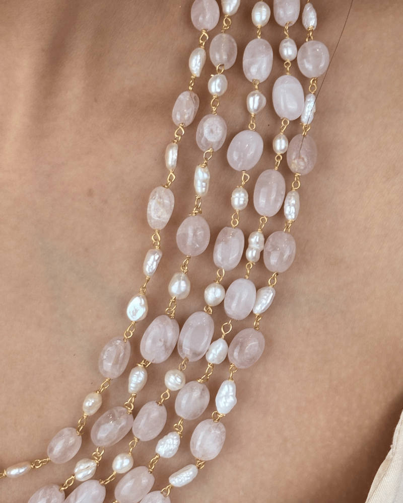 Maison Rose Quartz 5 Layer Mala