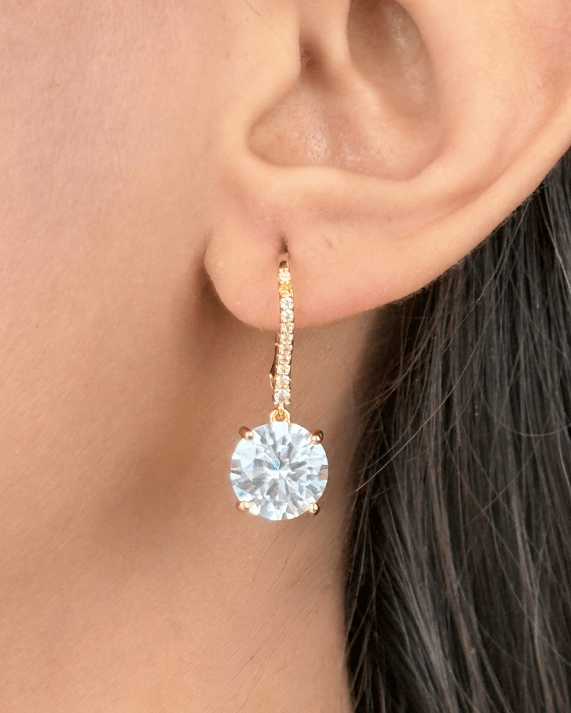 Ira 2 Carat Solitaire Danglers | Gold Plating