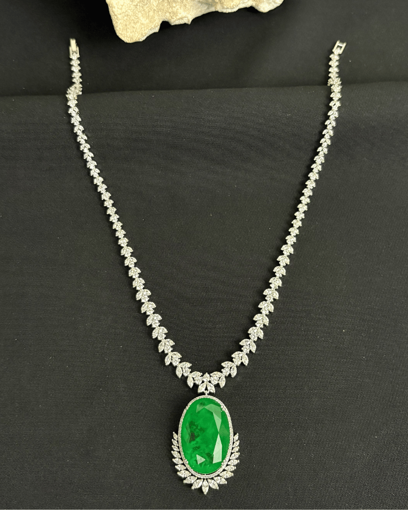 Imperial Emerald Bloom Diamond Necklace