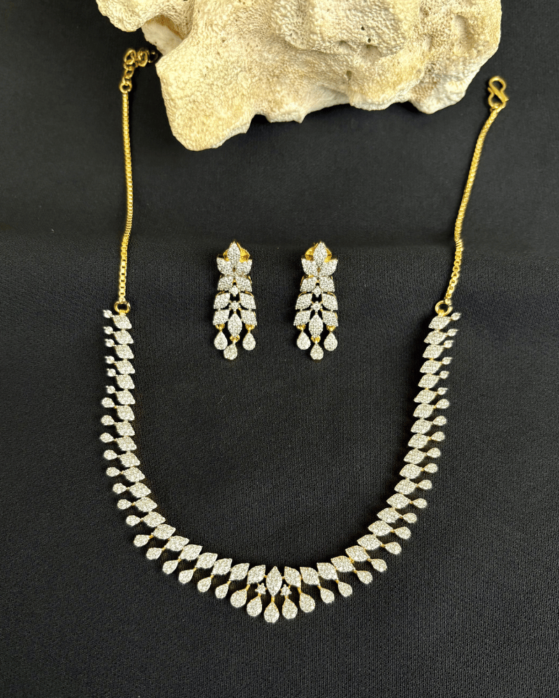 Diamond Teardrop Necklace Set