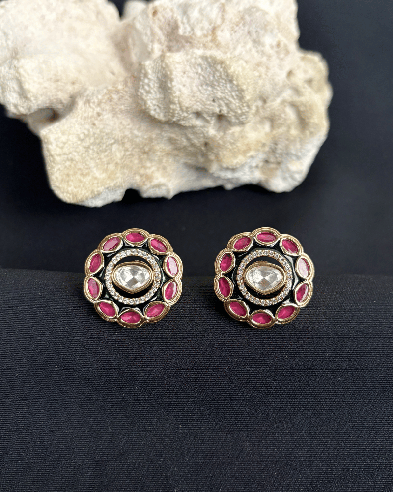 Rajgul Ruby Polki Studs