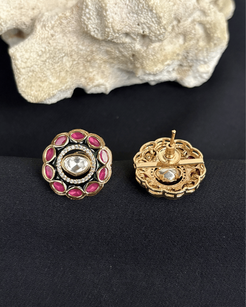 Rajgul Ruby Polki Studs