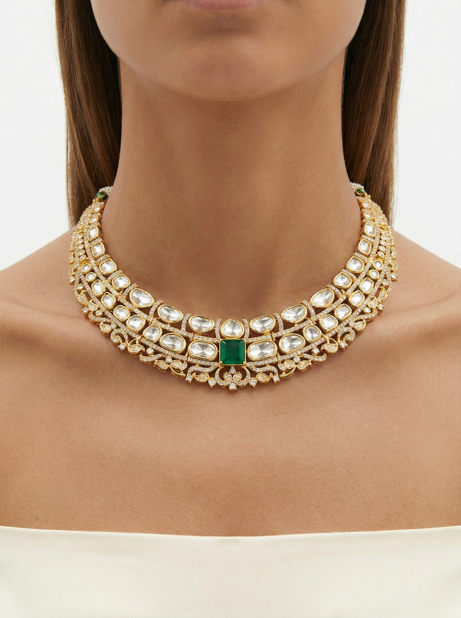 Rasika Moissanite Haar | Screw Back | 18K Gold Plating