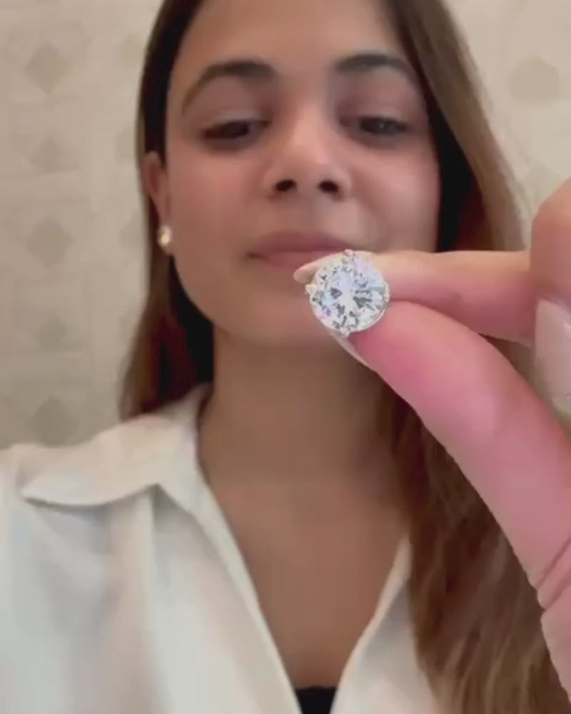 3 Carat Solitaire Studs | Rhodium Plating